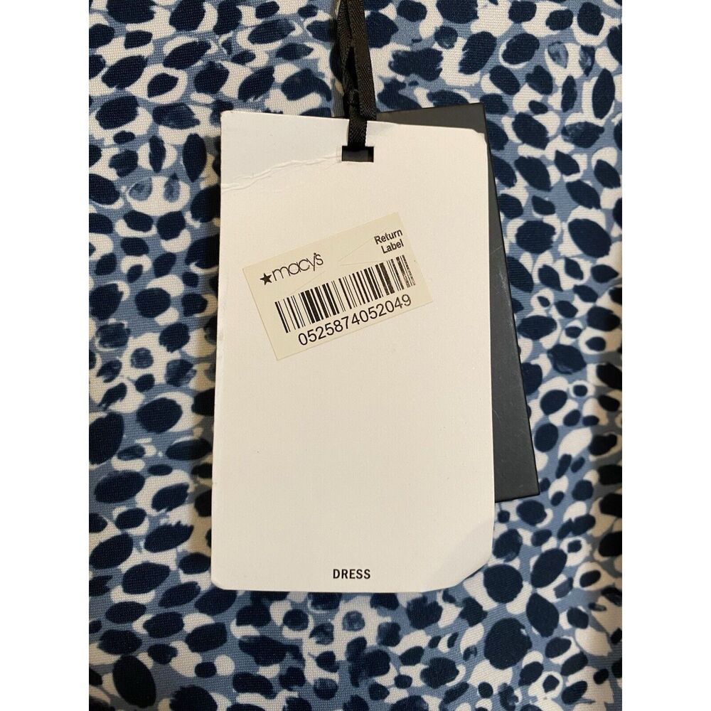 Donna Karan Women's Multicolor Abstract Puff  Short Sleeve Dress  8 - Picture 4 of 14